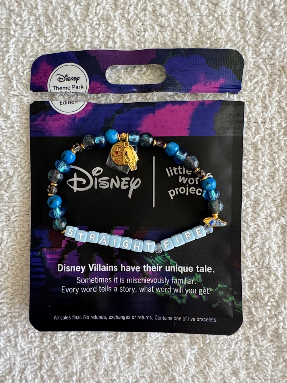 Little Words Project Disney Parks Villains Hades Straight Fire Beaded Bracelet